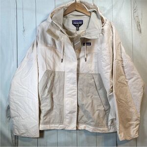 Patagonia Jacket Womens XL Natural Hooded Mesh Lined Windbreaker Shell NWT